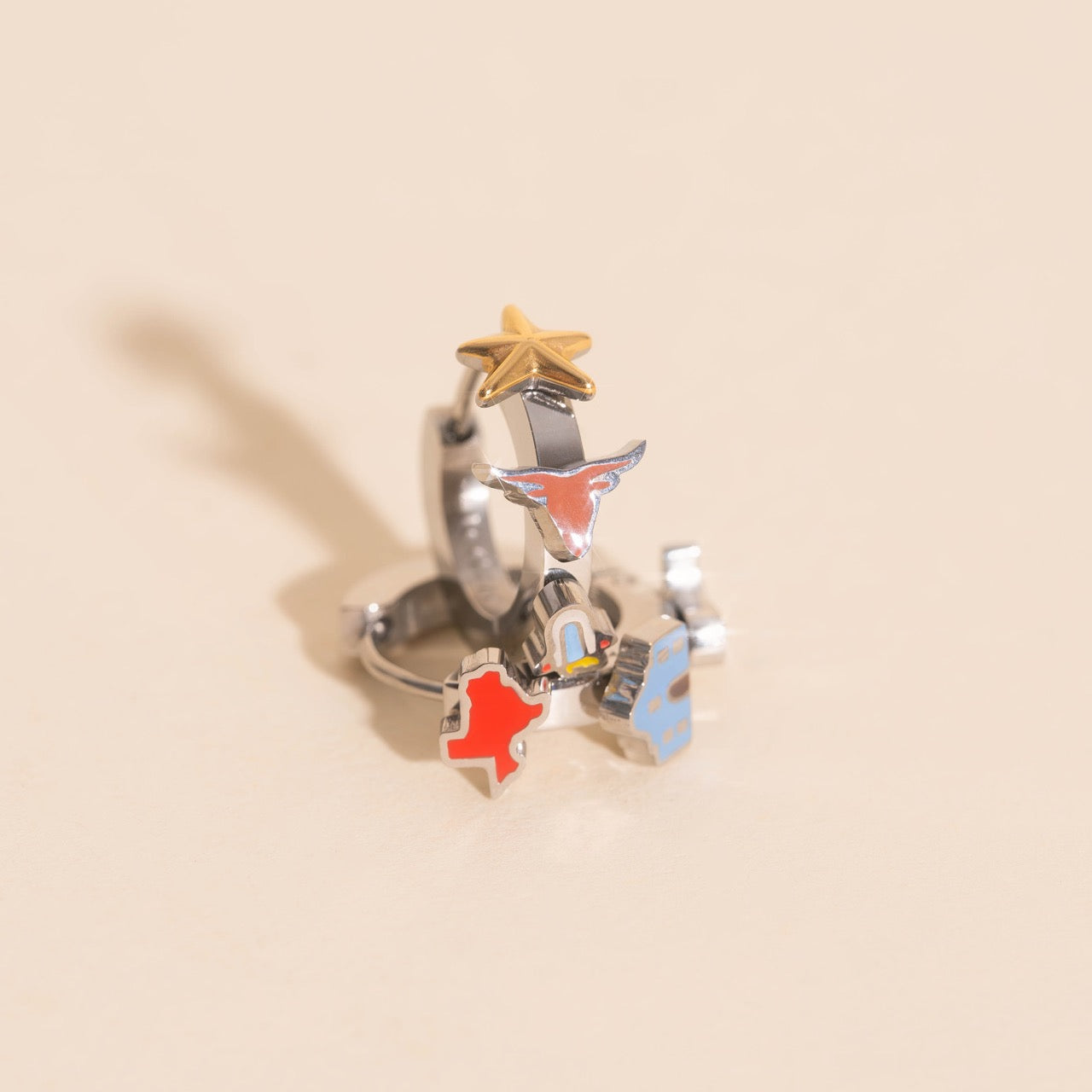 Texas 3D Huggie Hoop Earrings