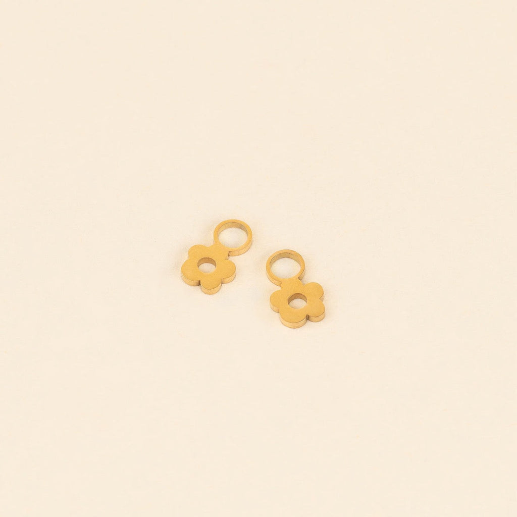 Mini Flower Huggie Hoop Charms