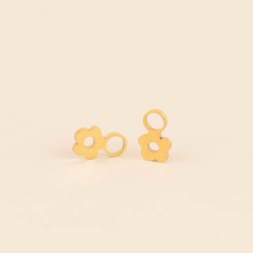 Mini Flower Huggie Hoop Charms