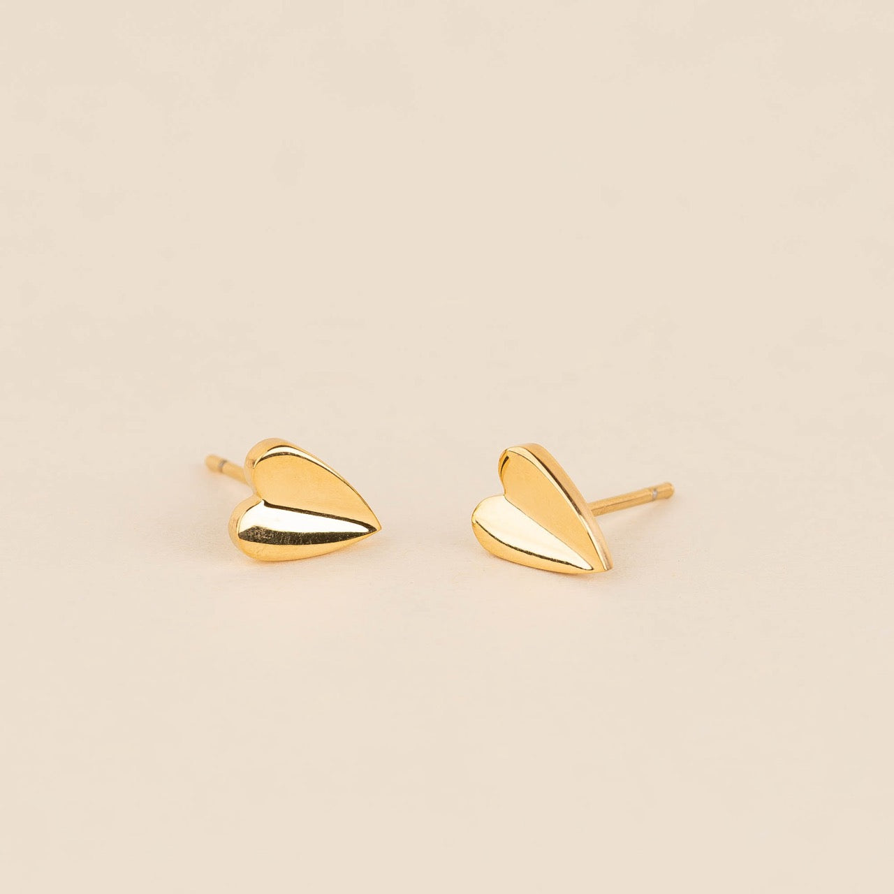 Folded Heart Stud Earrings