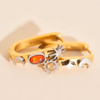 Celestial Oblong 3D Huggie Hoop Earrings by Oh Clementine