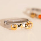 Celestial Oblong 3D Huggie Hoop Earrings by Oh Clementine