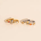 Celestial Oblong 3D Huggie Hoop Earrings by Oh Clementine