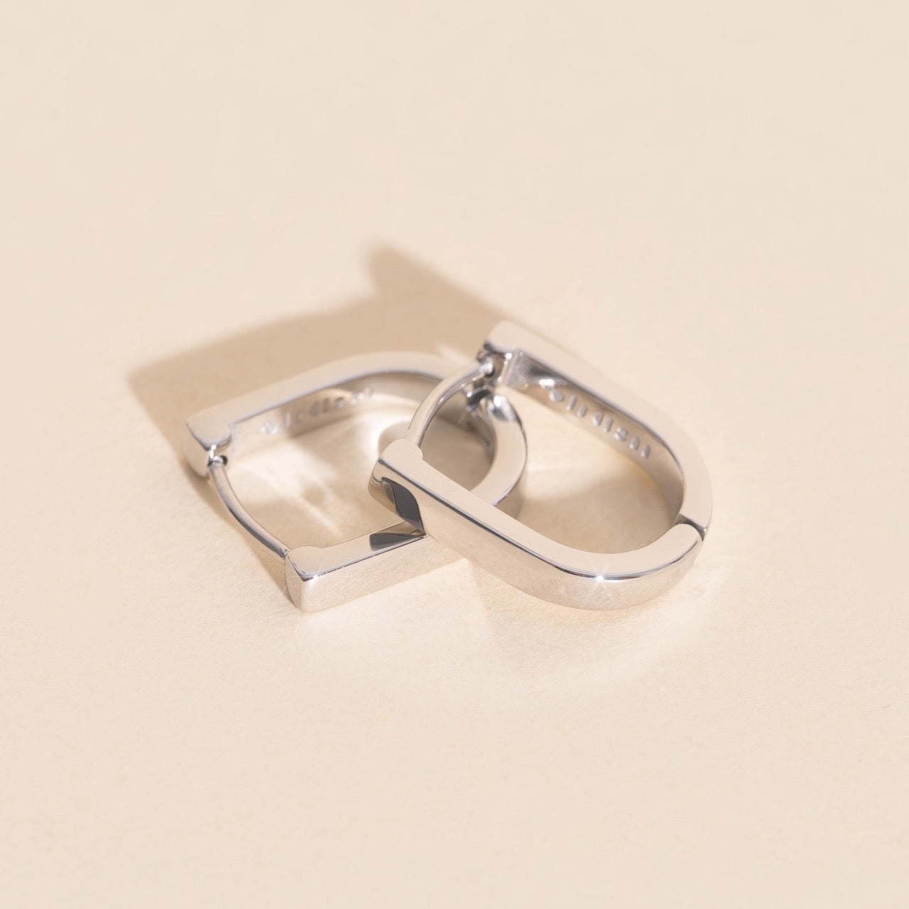 Titanium Smooth Stirrup Huggie Hoop Earrings