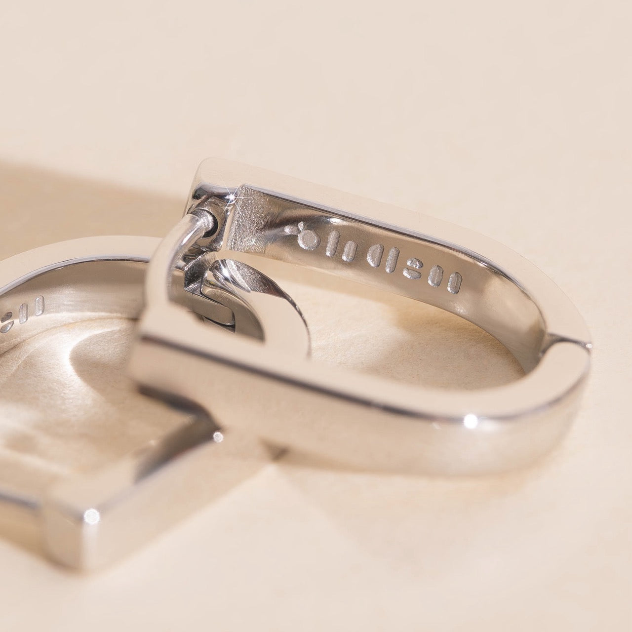 Titanium Smooth Stirrup Huggie Hoop Earrings