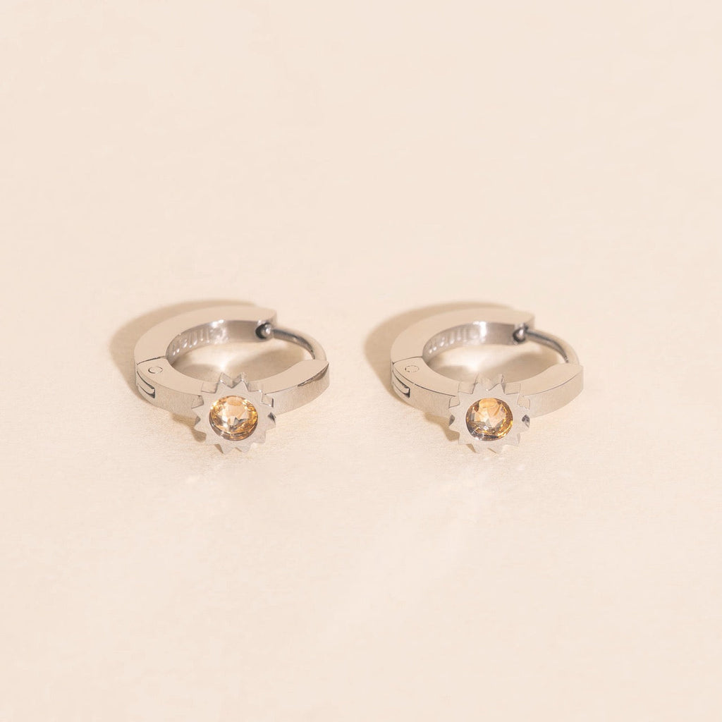 Sun 3D Huggie Hoop Earrings