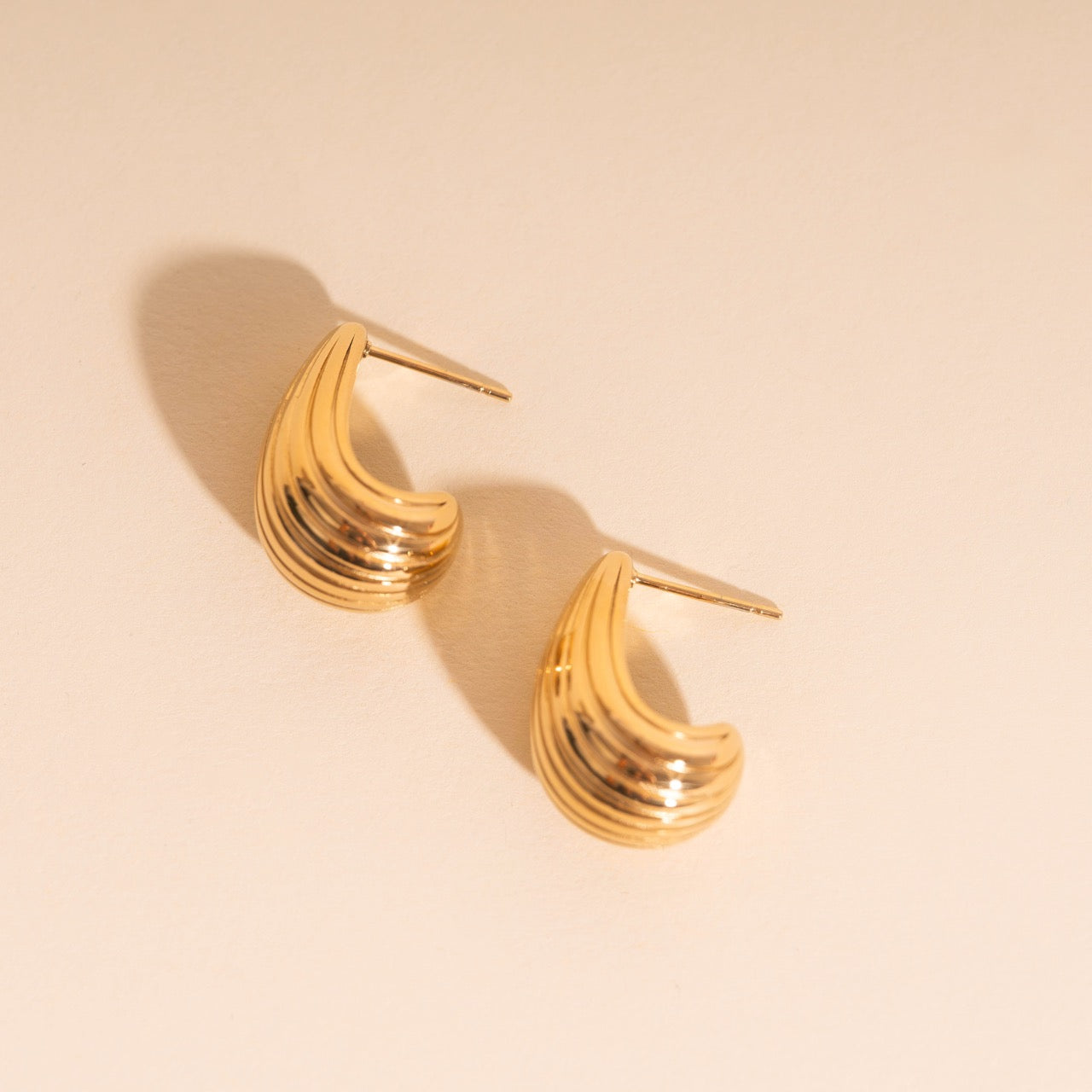 Chunky Tear Drop Stud Earrings