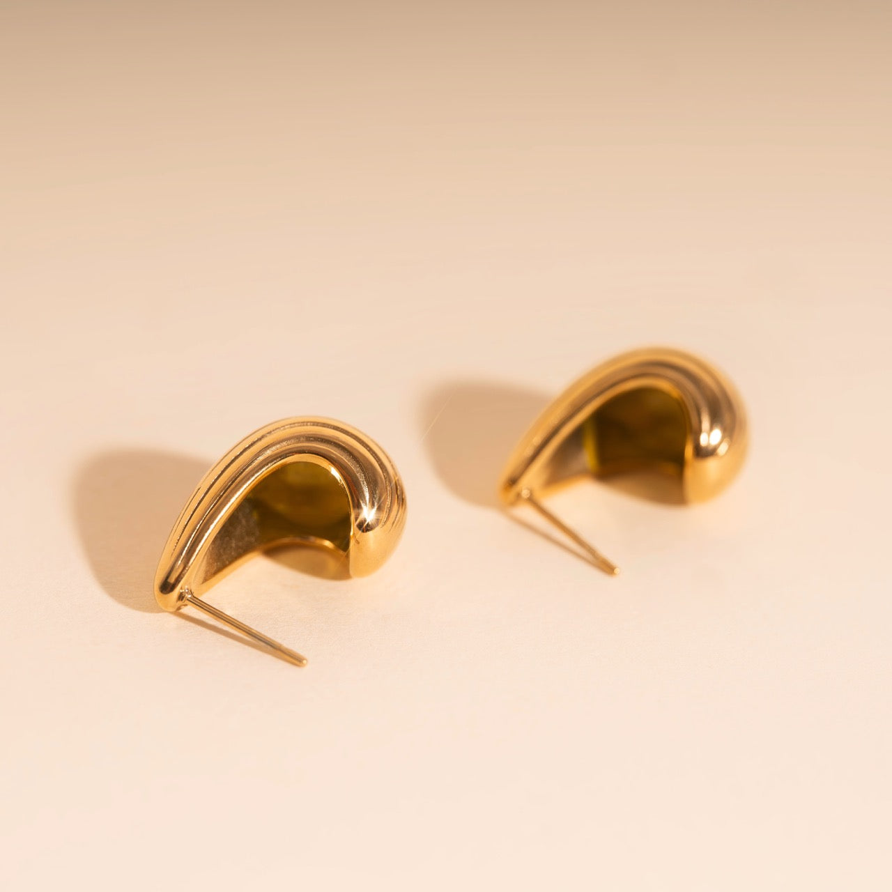 Chunky Tear Drop Stud Earrings