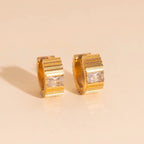 Textured Crystal Super Chunky Huggie Hoop Earrings by Oh Clementine