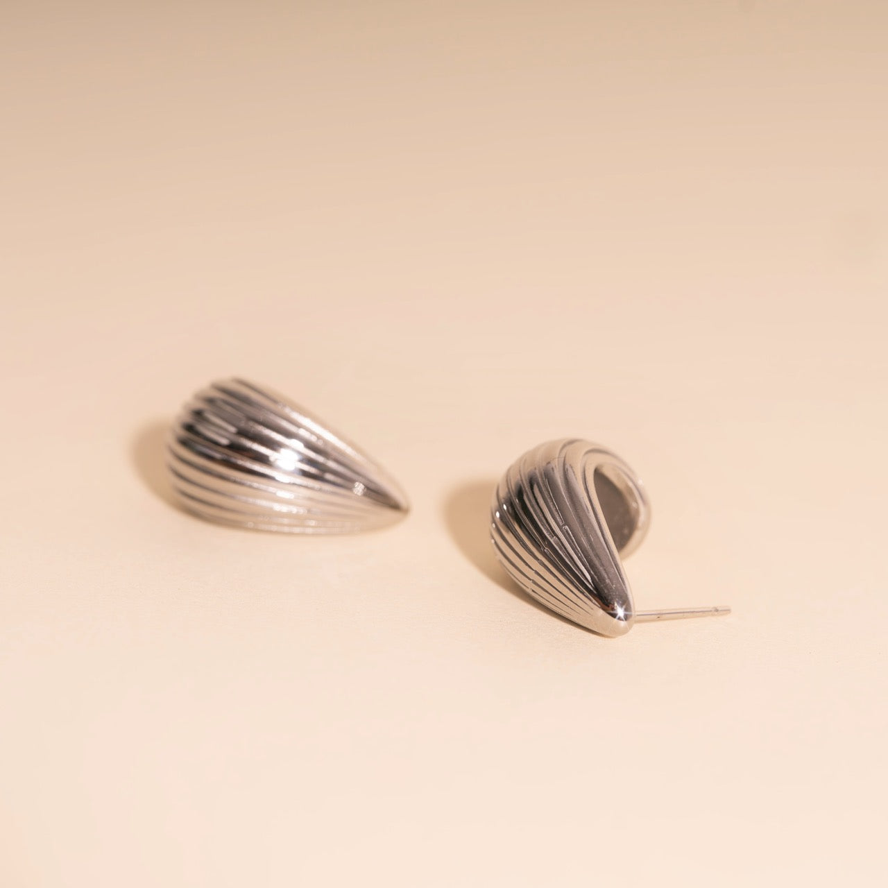 Chunky Tear Drop Stud Earrings