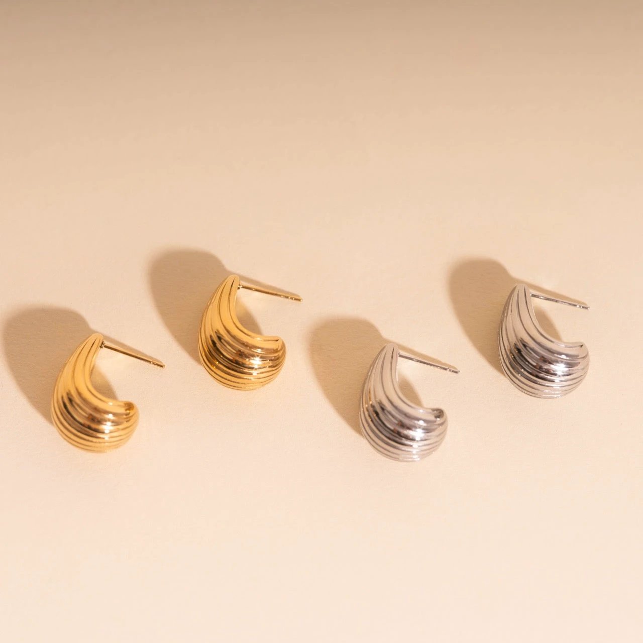 Chunky Teardrop Stud Earrings by Oh Clementine
