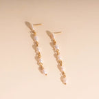 Pearl Dangle Chain Stud Earrings by Oh Clementine