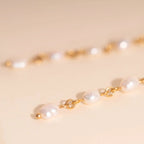 Pearl Dangle Chain Stud Earrings by Oh Clementine