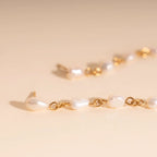 Pearl Dangle Chain Stud Earrings by Oh Clementine