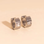 Textured Crystal Super Chunky Huggie Hoop Earrings by Oh Clementine