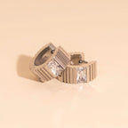 Textured Crystal Super Chunky Huggie Hoop Earrings by Oh Clementine