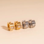 Textured Crystal Super Chunky Huggie Hoop Earrings by Oh Clementine