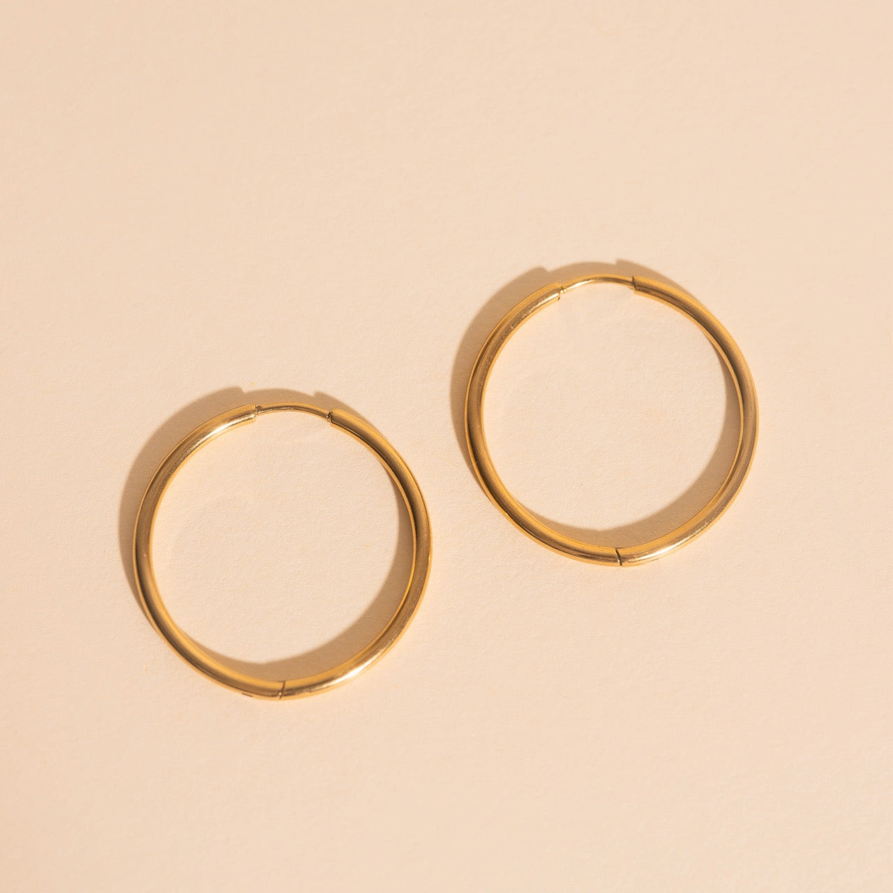 Titanium Circle Rounded Huggie Hoop Earrings