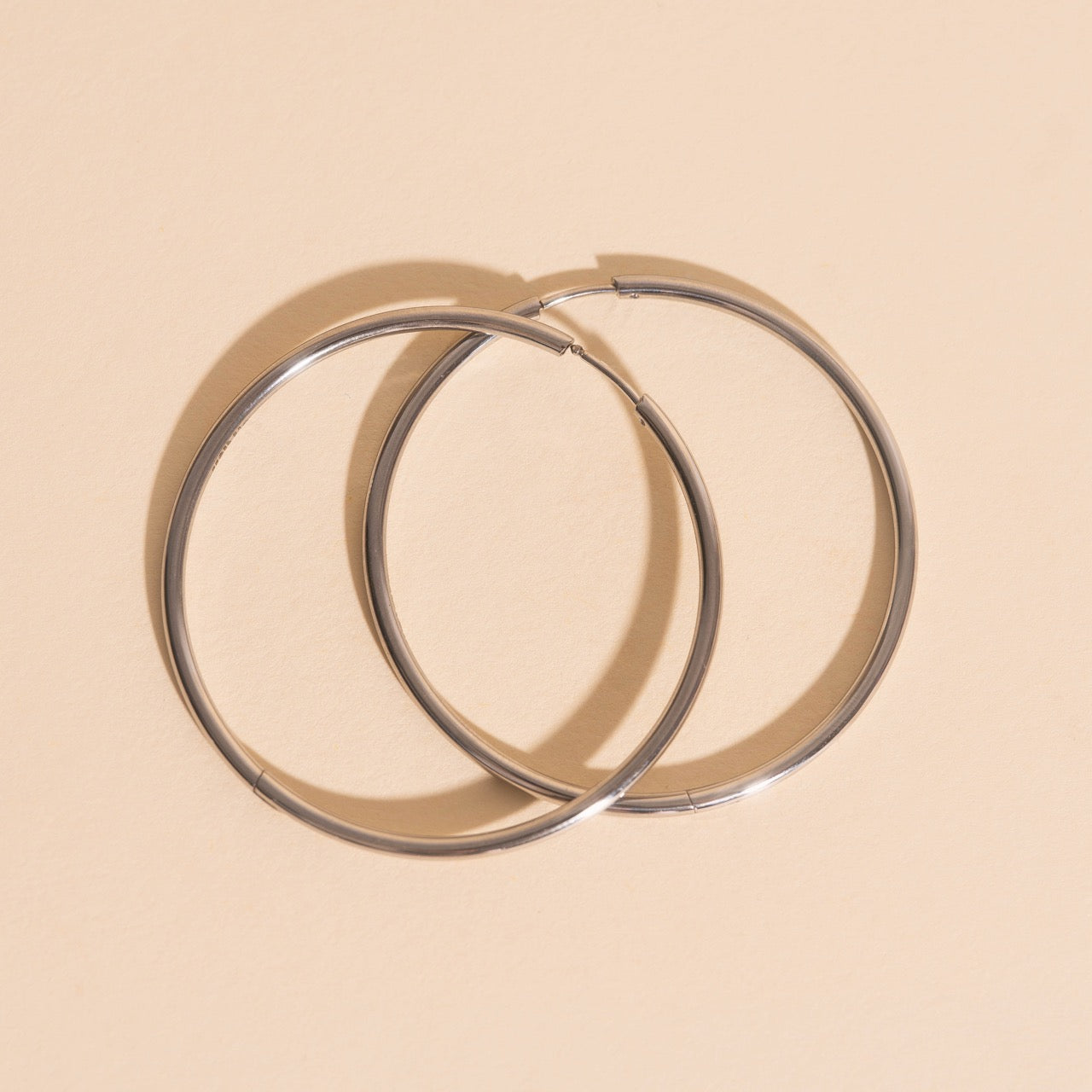 Titanium Circle Rounded Huggie Hoop Earrings