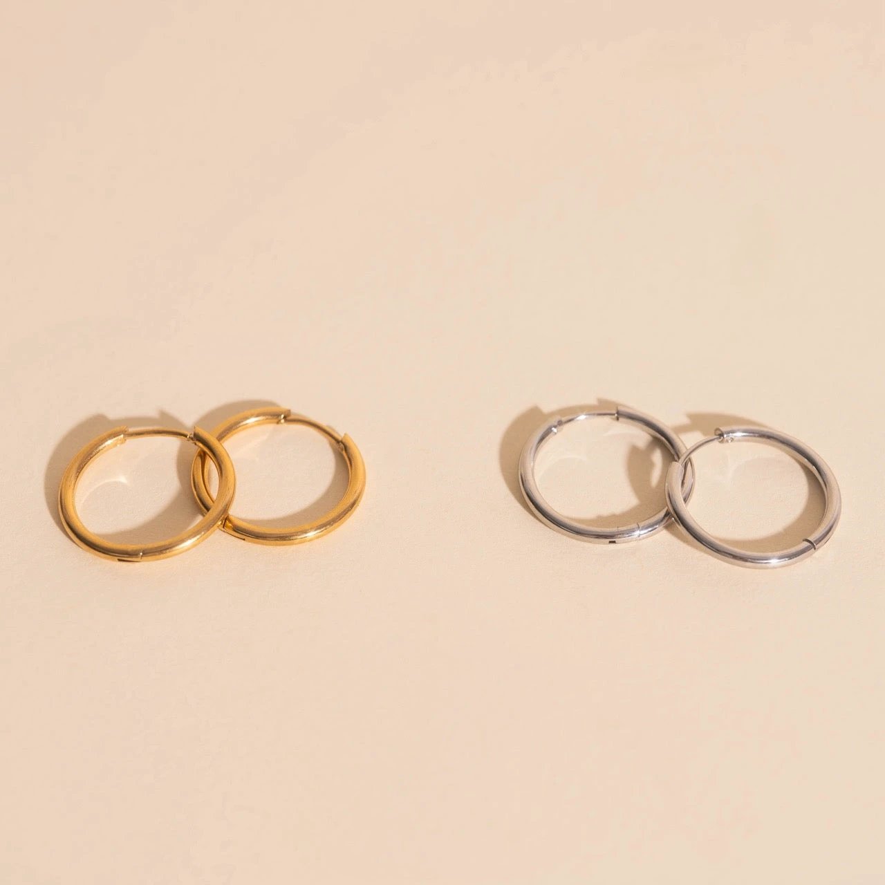 Circle Rounded Huggie Hoop Earrings by Oh Clementine
