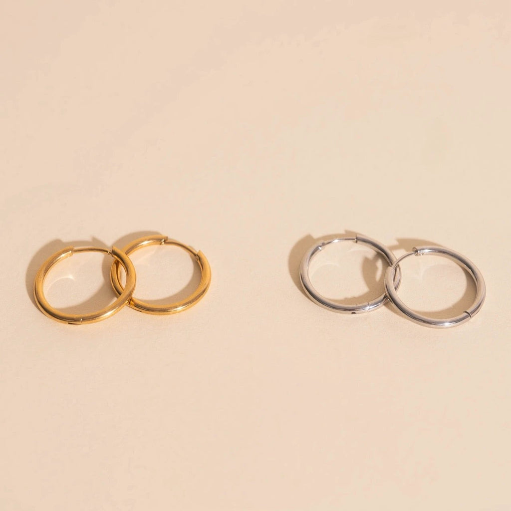 Circle Rounded Huggie Hoop Earrings by Oh Clementine