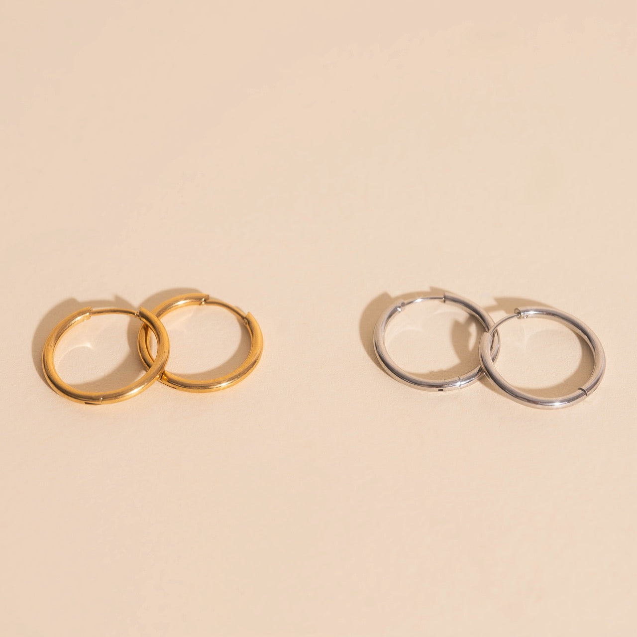 Titanium Circle Rounded Huggie Hoop Earrings