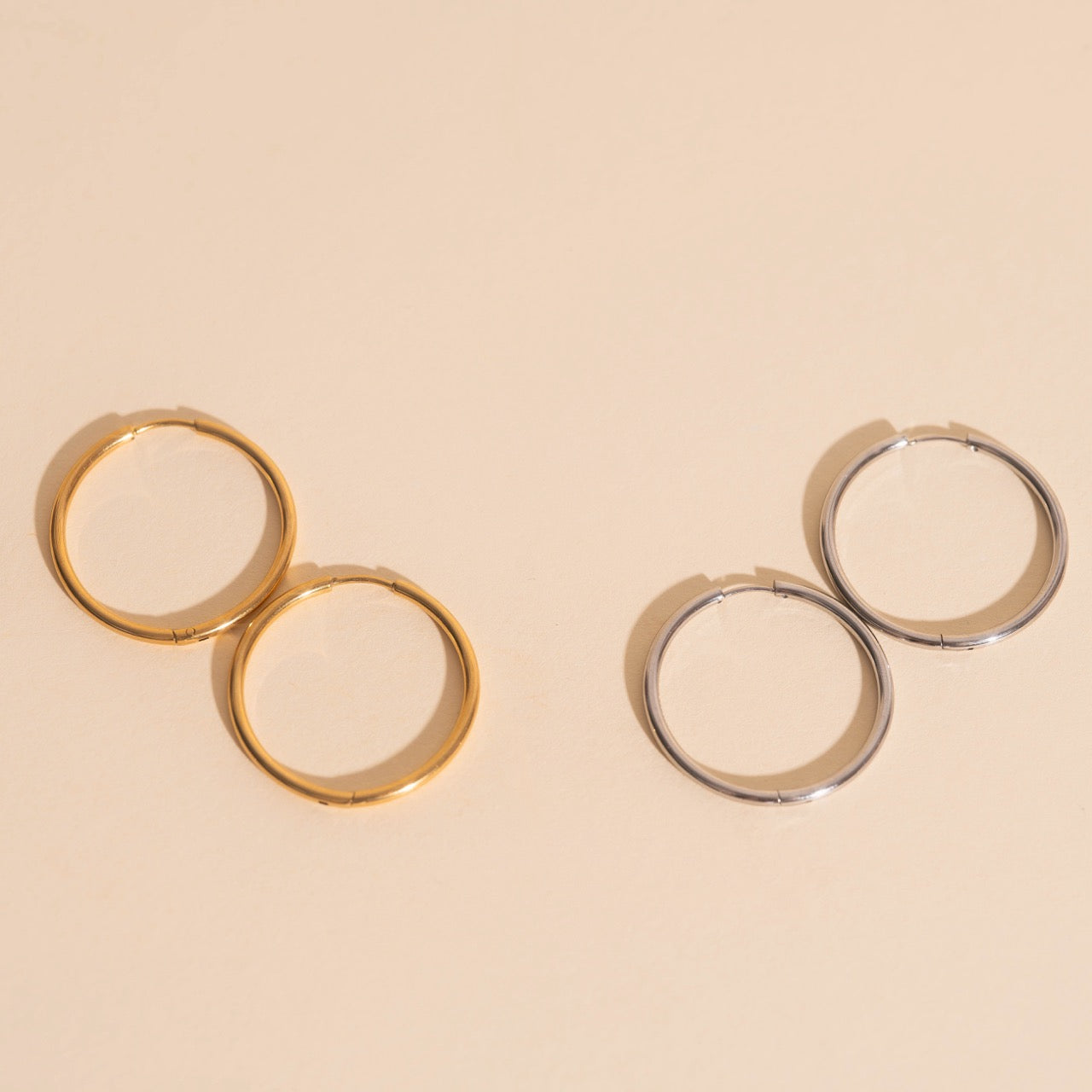 Titanium Circle Rounded Huggie Hoop Earrings