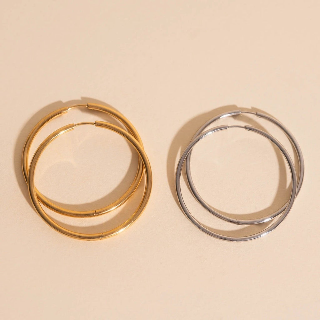 Circle Rounded Huggie Hoop Earrings by Oh Clementine