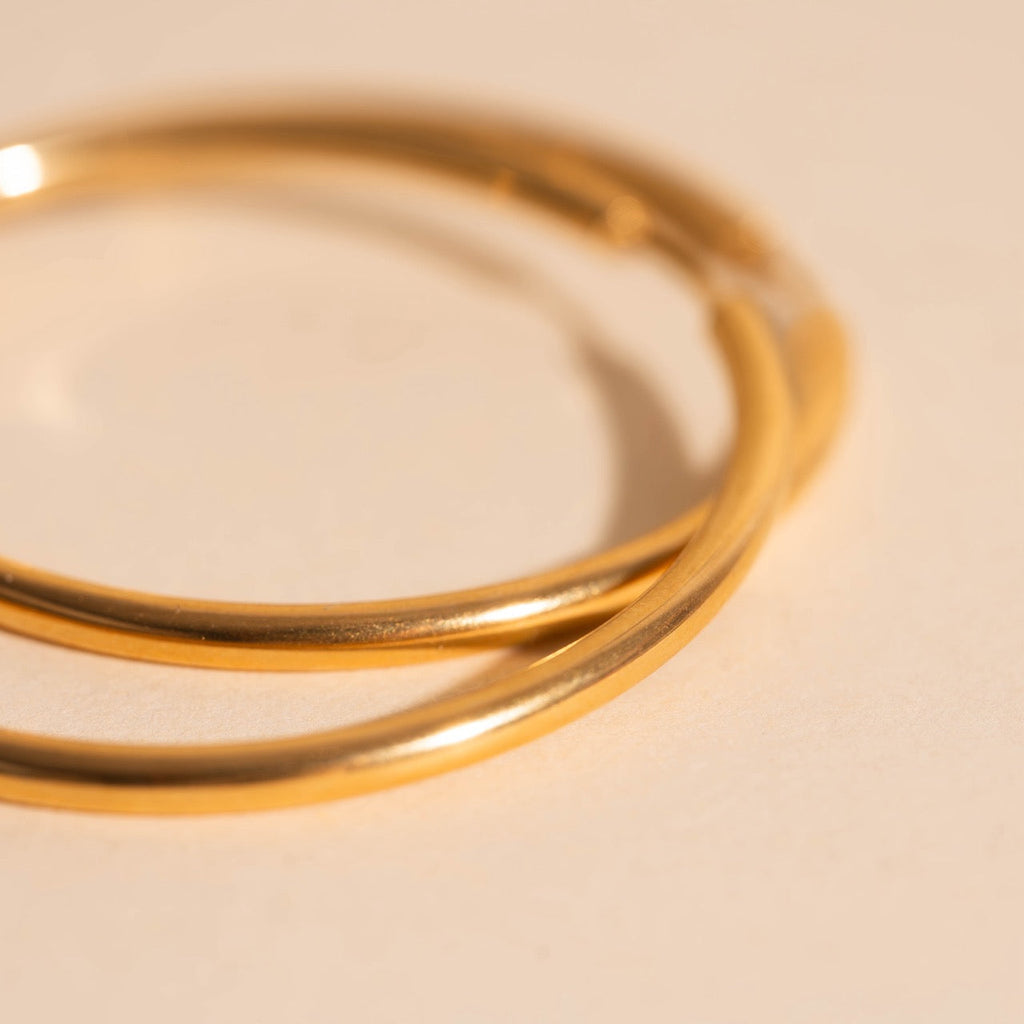 Titanium Circle Rounded Huggie Hoop Earrings