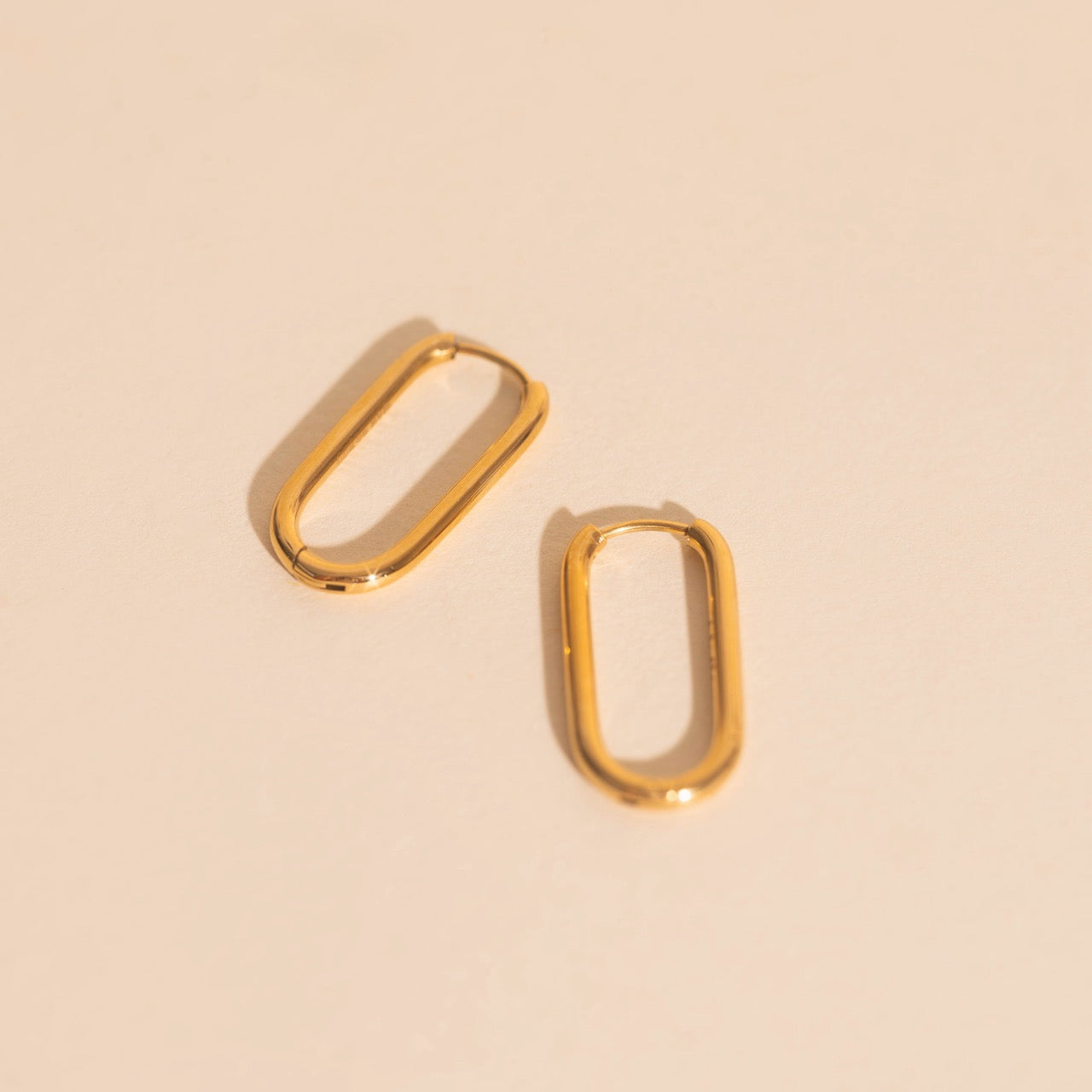 Titanium Rectangle Rounded Huggie Hoop Earrings