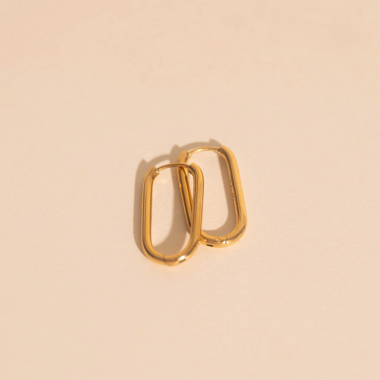 Titanium Rectangle Rounded Huggie Hoop Earrings