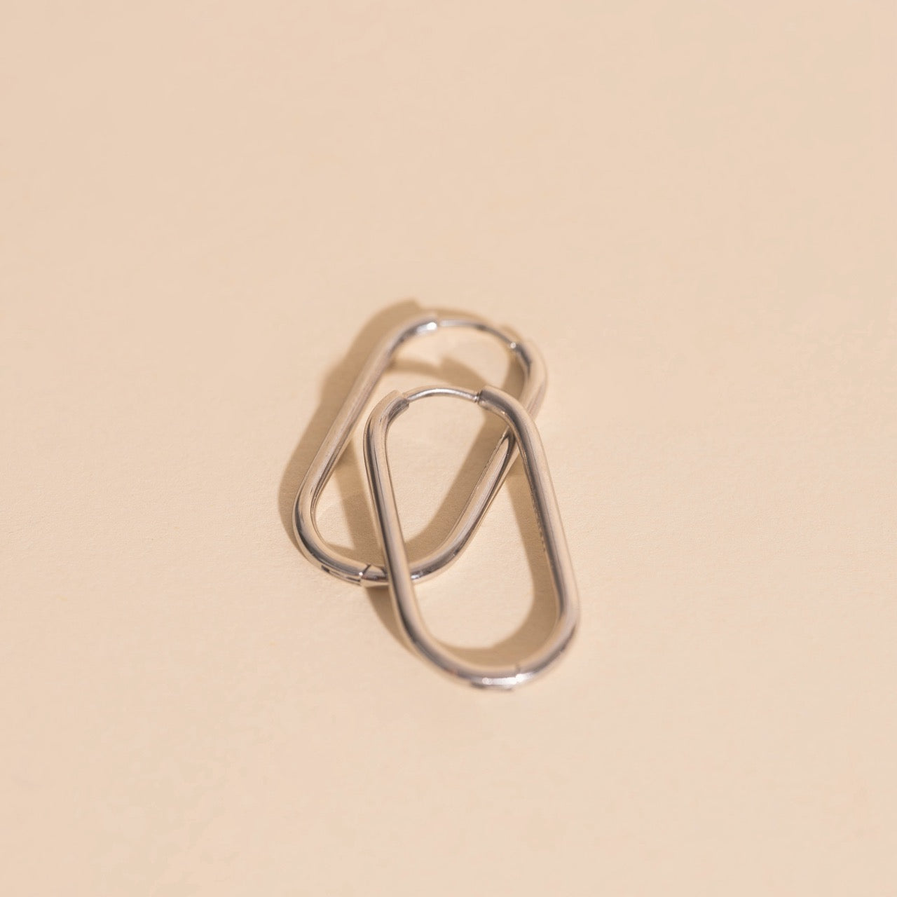 Rectangle Rounded Huggie Hoop Earrings