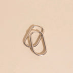 Rectangle Rounded Huggie Hoop Earrings by Oh Clementine