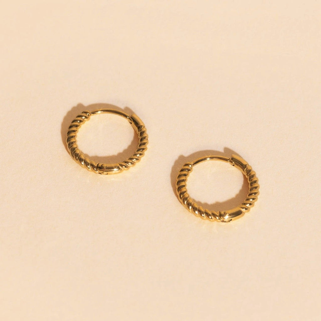 Rope Rounded Huggie Hoop Earrings by Oh Clementine
