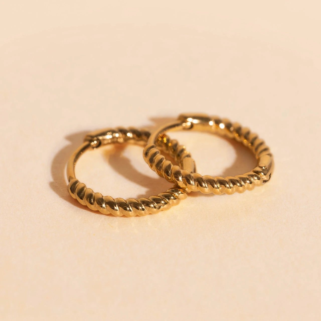 Rope Rounded Huggie Hoop Earrings by Oh Clementine