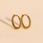 Rope Rounded Huggie Hoop Earrings by Oh Clementine