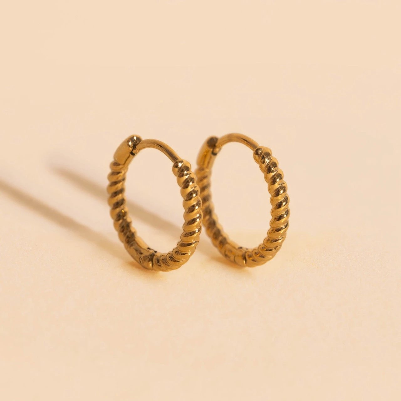 Rope Rounded Huggie Hoop Earrings by Oh Clementine