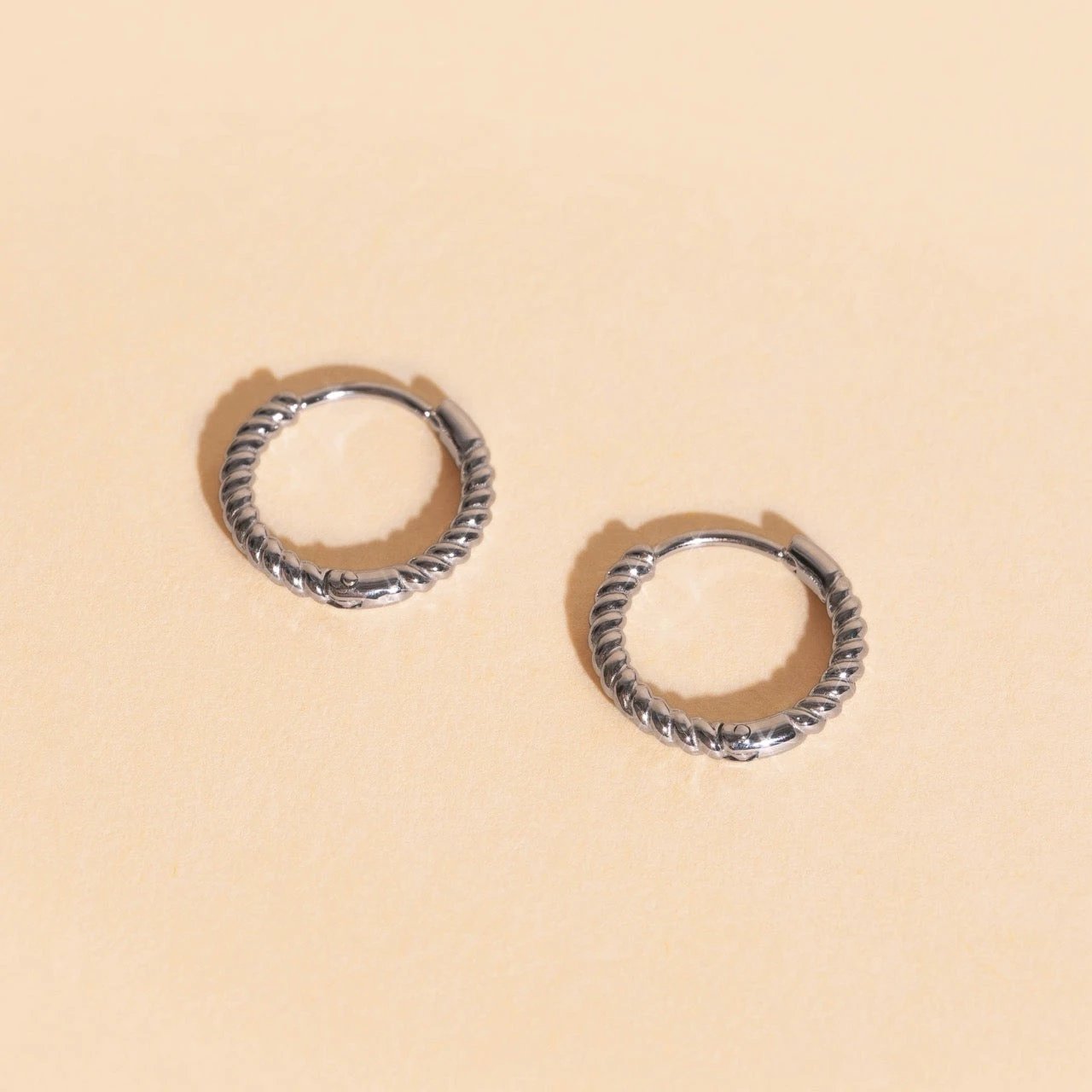 Rope Rounded Huggie Hoop Earrings by Oh Clementine