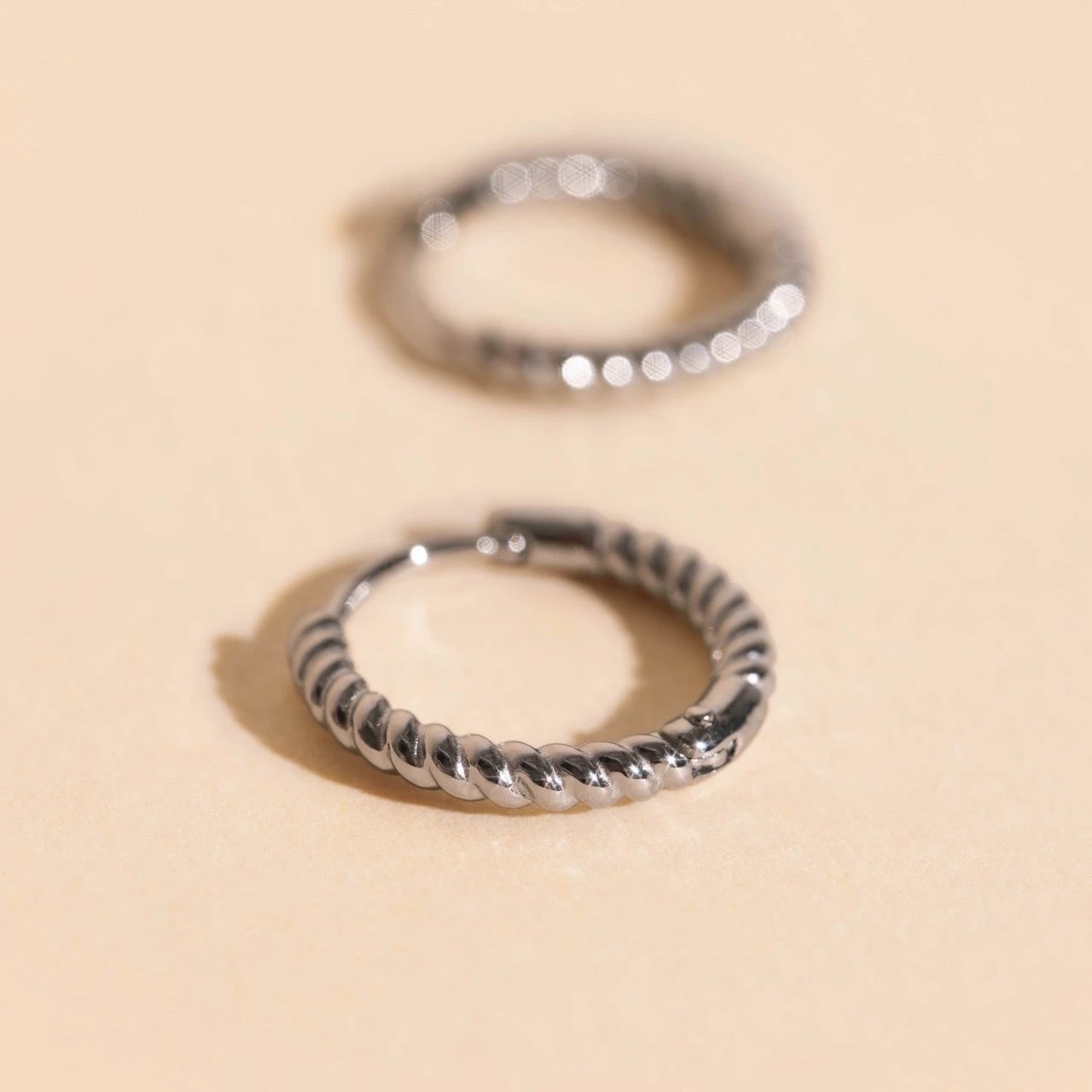 Rope Rounded Huggie Hoop Earrings by Oh Clementine