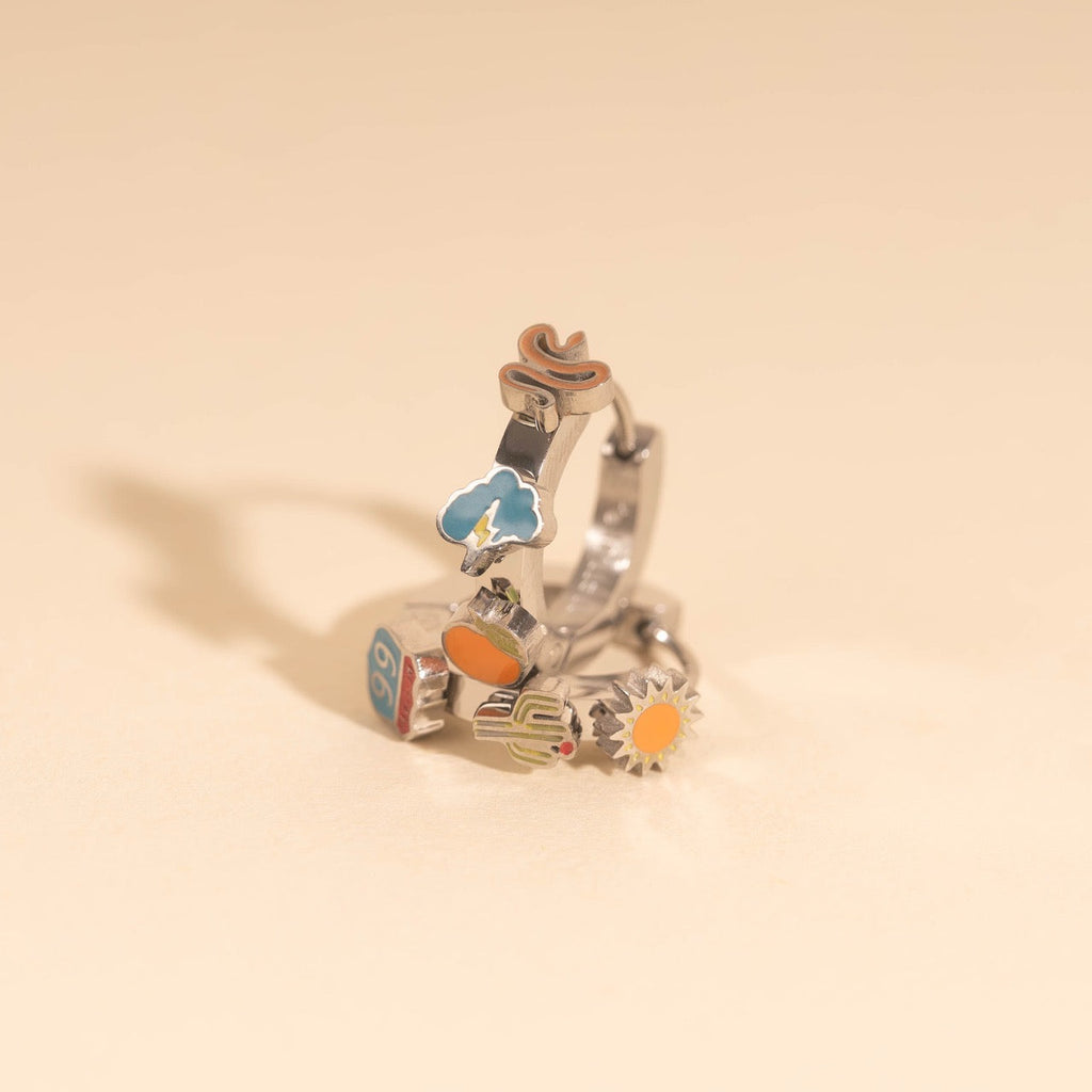 Arizona Desert 3D Huggie Hoop Earrings