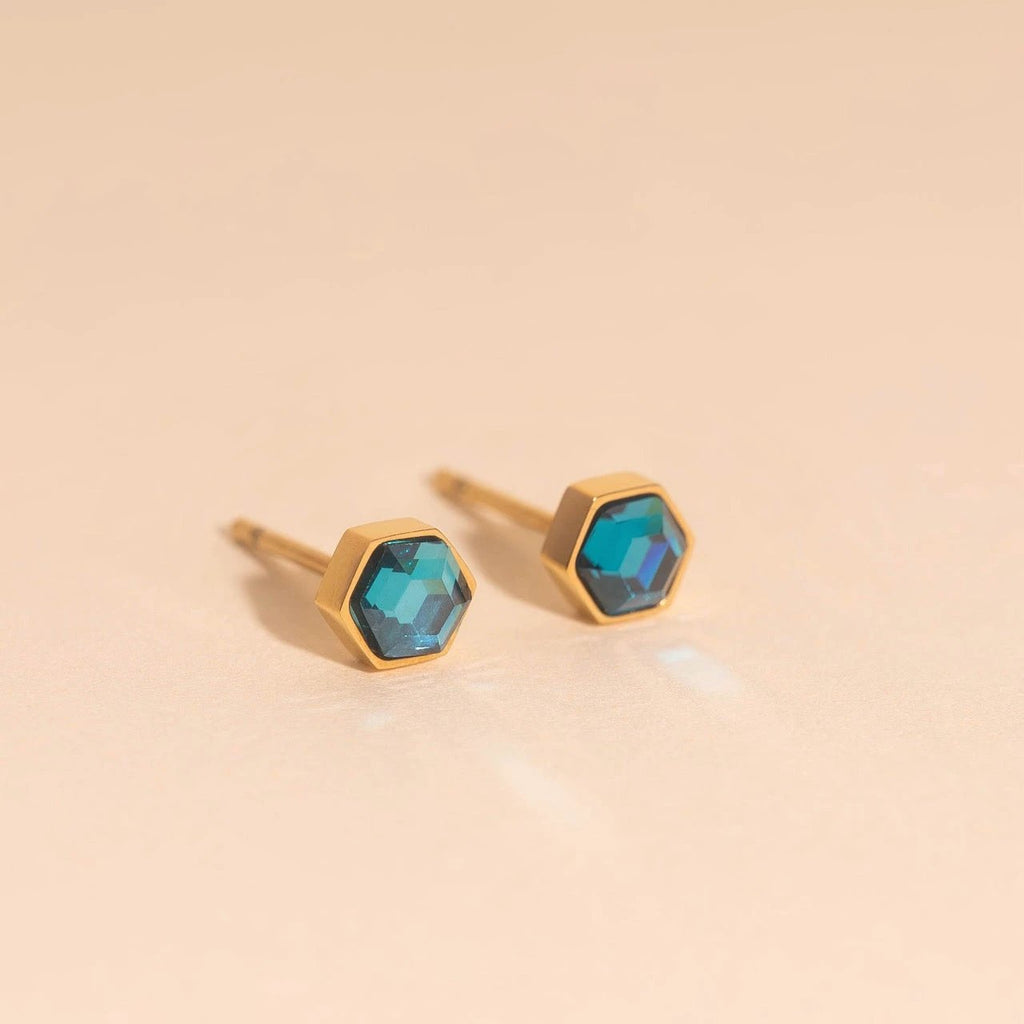 March Birthstone Stud Earrings by Oh Clementine