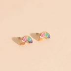 Pastel Rainbow Stud Earrings by Oh Clementine