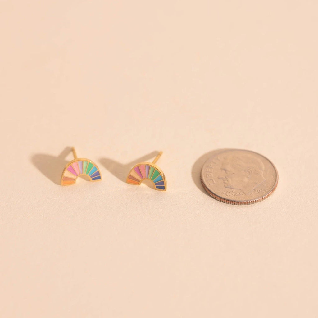 Pastel Rainbow Stud Earrings by Oh Clementine