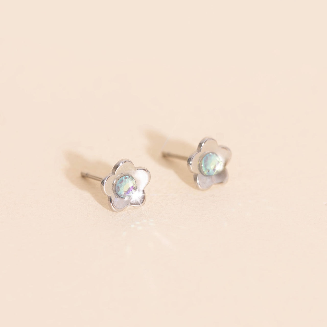 Mini Iridescent Flower Studs