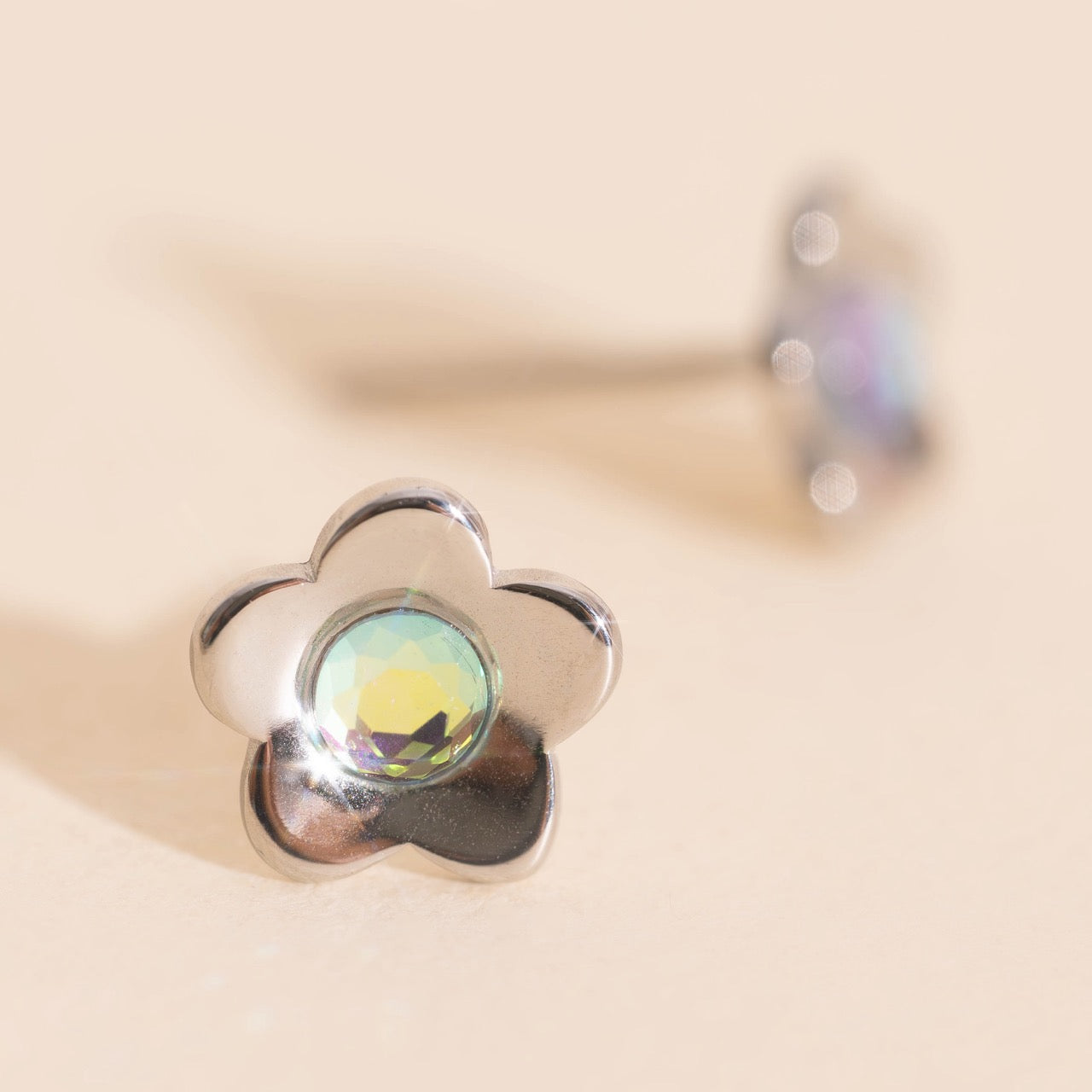 Mini Iridescent Flower Studs