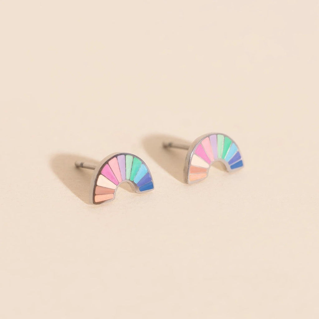 Pastel Rainbow Stud Earrings by Oh Clementine