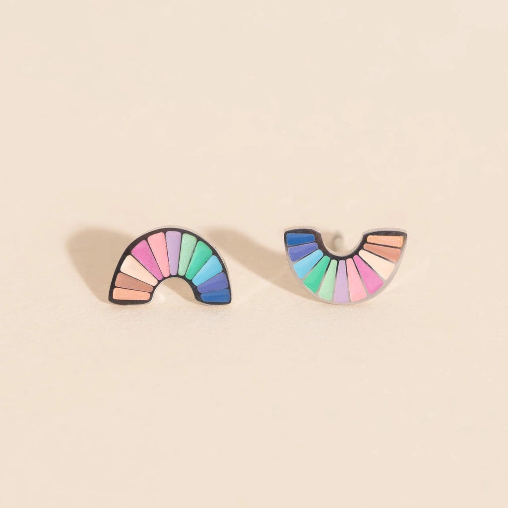 Pastel Rainbow Stud Earrings by Oh Clementine
