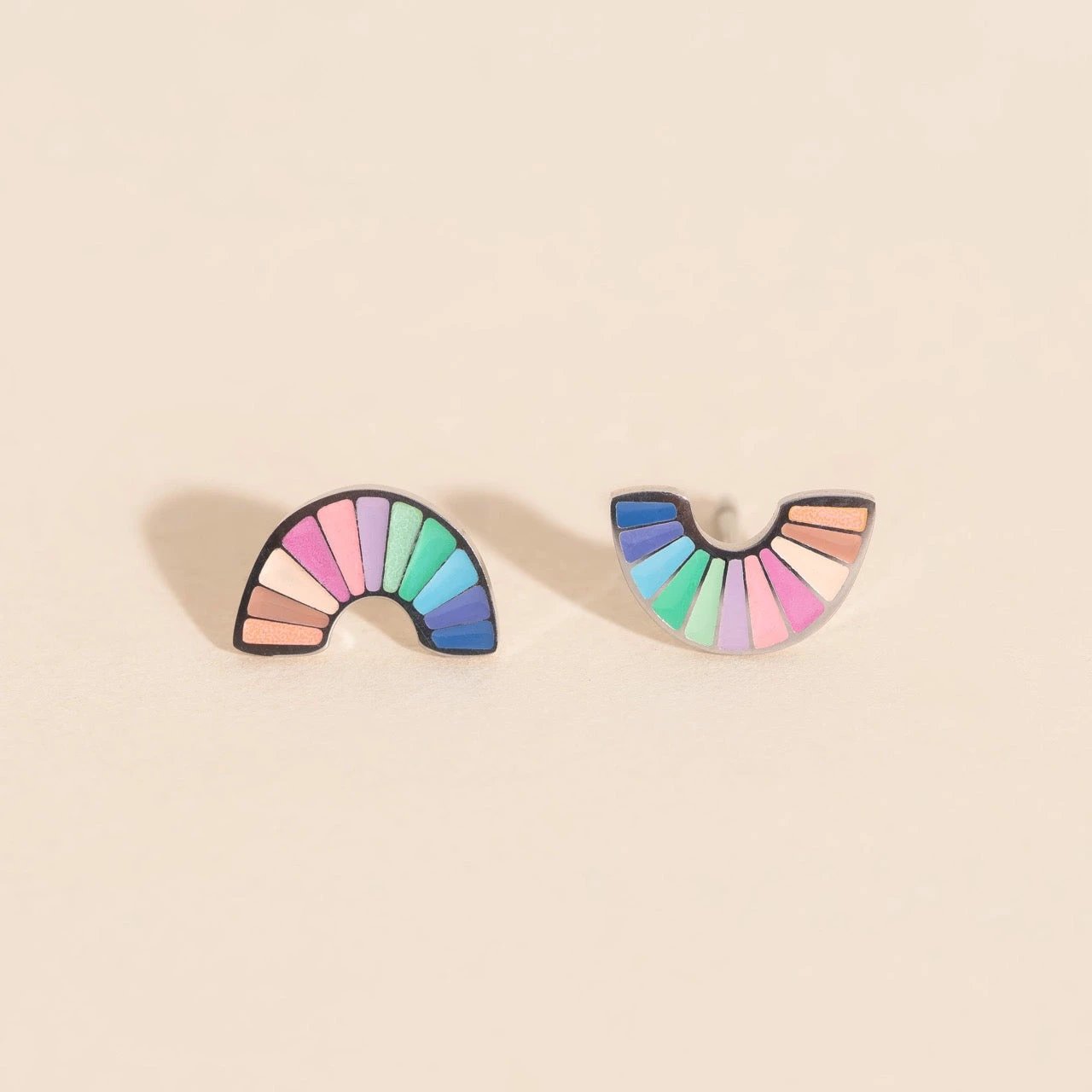 Pastel Rainbow Stud Earrings by Oh Clementine