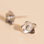 Mini Pearl Flower Stud Earrings by Oh Clementine
