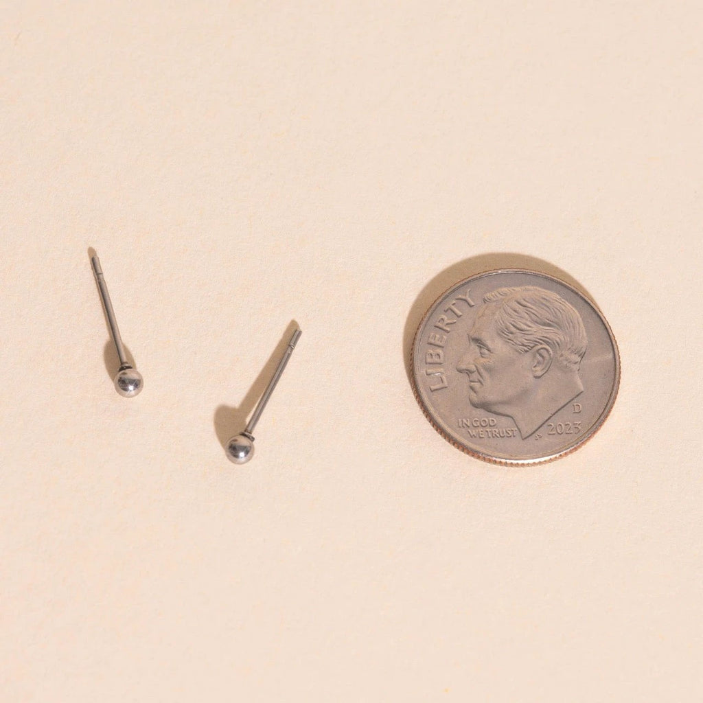 Tiny Ball Stud Earrings by Oh Clementine